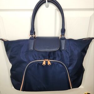 Amiee Kestenberg Florence Navy Blue Laptop Travel Tote Bag Nylon
